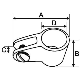 Stainless steel clamp for 22mm bimini tube