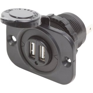 Prise double USB - 12V vers 5V - 2.1A + Capuchon