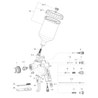 Pistolet W-400 bellaria classic plus + godet 600ML - buse 1.4