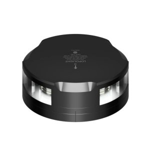Combiné feu de hune 225° - poupe 135° - mouillage 360° - 2 mn - montage horizontal - aluminium noir - flat base