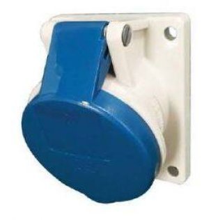 Socle femelle semi-encastré incliné 3 pôles 16A - IP44