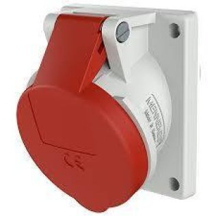 Socle femelle semi-encastré incliné 5 pôles 32A - IP44