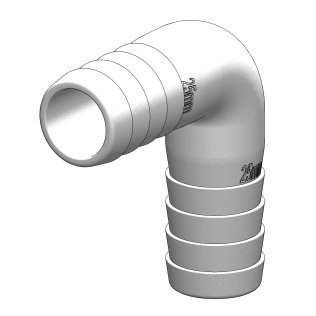 Coude 90° MM - cannelé ø25 mm - blanc