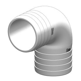 Coude 90° MM - cannelé ø50 mm - blanc