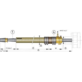 Tube d'étambot BG - polyester - bague hydraulube ø25 mm - L 1000 mm